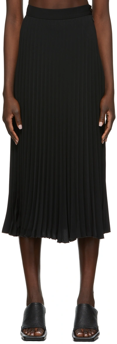 Mm6 Maison Margiela Pleated Mid-length Skirt In Schwarz