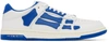 Amiri Skel-top Colour-block Leather Sneakers In White / Blue