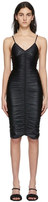 Alexander Wang Ruched Slip Dress In Spandex Jersey In Black