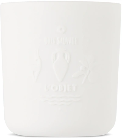 L'objet Bois Sauvage Candle, 10 oz In White/black