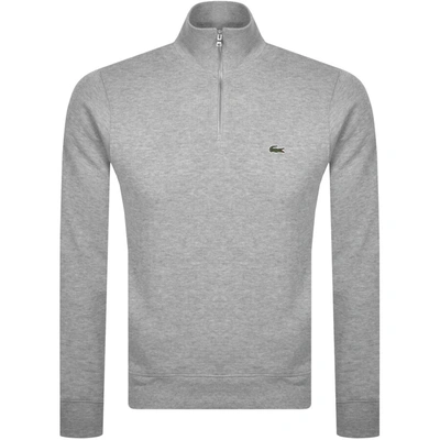Lacoste Half Zip Logo Sweatshirt Grey