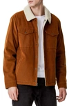 Levi's Corduroy Faux Shearling Lined Trucker Jacket In Brown