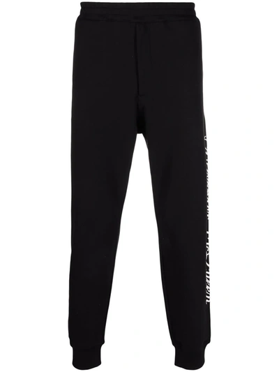 Alexander Mcqueen Logo Cotton Pants In Black