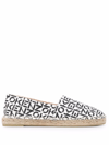 Kenzo Espadrilles In Canvas With All Over Logo In White