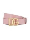 DOLCE & GABBANA DG-LOGO PATENT LEATHER BELT