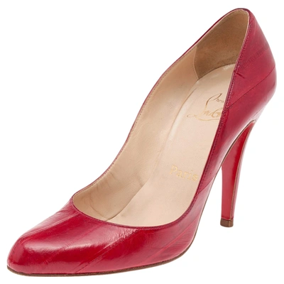 Pre-owned Christian Louboutin Red Eel Leather Pumps Size 36.5