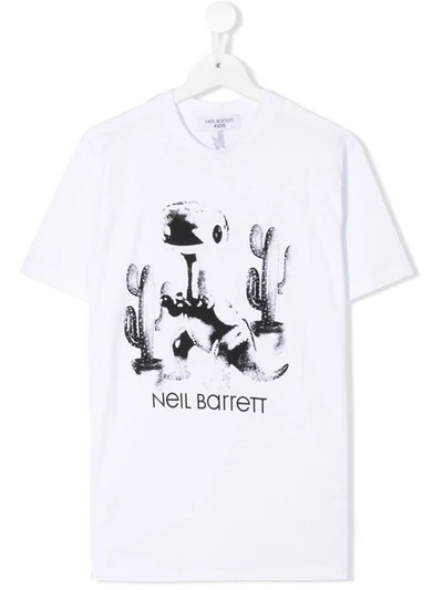 Neil Barrett Teen Graphic-print T-shirt In White
