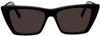 Saint Laurent Black Sl 276 Square Cat-eye Sunglasses In 001 Black