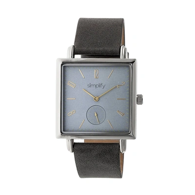 Simplify The 5000 Grey Dial Charcoal Leather Watch Sim5006 In Charcoal / Gold Tone / Grey