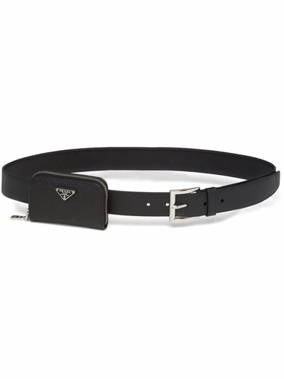 Prada Men's  Black Leather Belt