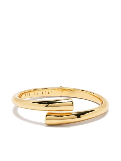 Federica Tosi Tube Bracelet In Gold Colored Brass