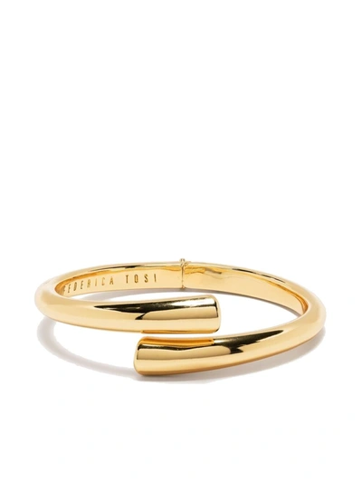 Federica Tosi Curved Brass Bracelet In Gold