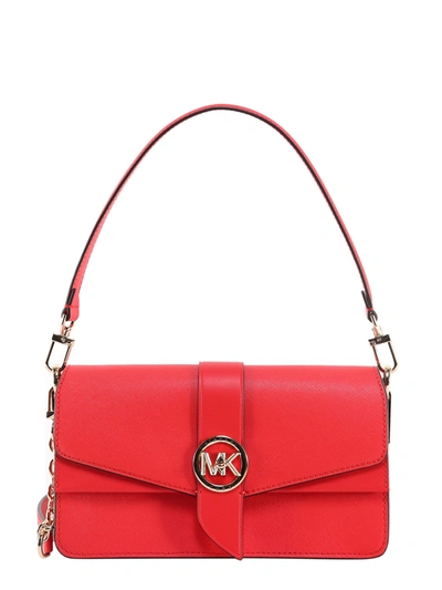 Michael Kors Greenwich Leather Shoulder Bag - Atterley In Red