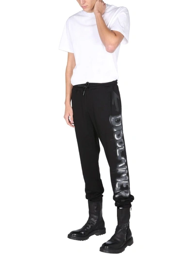 Disclaimer Jogging Trousers With Screen Print In Black