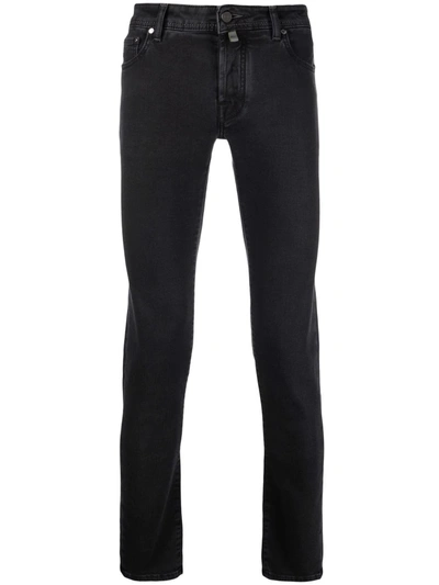 Jacob Cohen Low-rise Skinny Trousers In Black