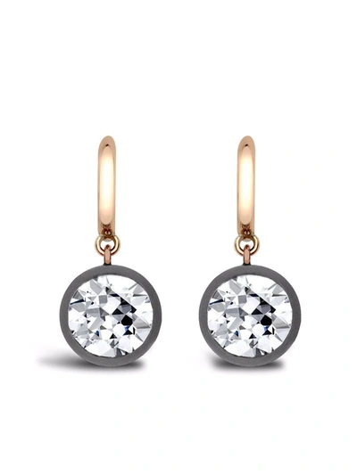 Pragnell 18kt Rose Gold And Silver Legacy Diamond Drop Earrings In Rosa