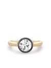 Pragnell 18kt Rose And Blackened White Gold Legacy Old Cut Diamond Solitaire Ring In Rosa