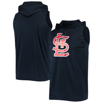 STITCHES STITCHES NAVY ST. LOUIS CARDINALS SLEEVELESS PULLOVER HOODIE