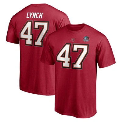 Fanatics Men's John Lynch Red Tampa Bay Buccaneers Nfl Hall Of Fame Class Of 2021 Name And Number T-shirt