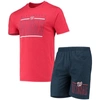 Concepts Sport Men's  Navy, Red Washington Nationals Meter T-shirt And Shorts Sleep Set In Navy