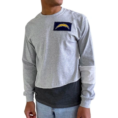 Refried Apparel Men's Gray Los Angeles Chargers Angle Long Sleeve T-shirt