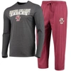 Concepts Sport Men's  Maroon, Heathered Charcoal Boston College Eagles Meter Long Sleeve T-shirt And In Maroon