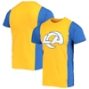 REFRIED APPAREL REFRIED APPAREL GOLD/ROYAL LOS ANGELES RAMS SUSTAINABLE UPCYCLED SPLIT T-SHIRT