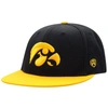 Top Of The World Men's  Black, Gold Iowa Hawkeyes Team Color Two-tone Fitted Hat In Black