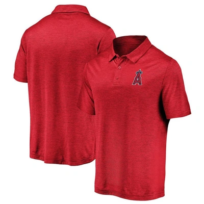 FANATICS FANATICS BRANDED RED LOS ANGELES ANGELS ICONIC STRIATED PRIMARY LOGO LIGHTWEIGHT POLO