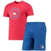 Concepts Sport Men's  Royal, Red Philadelphia 76ers T-shirt And Shorts Sleep Set In Royal