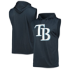 STITCHES STITCHES NAVY TAMPA BAY RAYS SLEEVELESS PULLOVER HOODIE