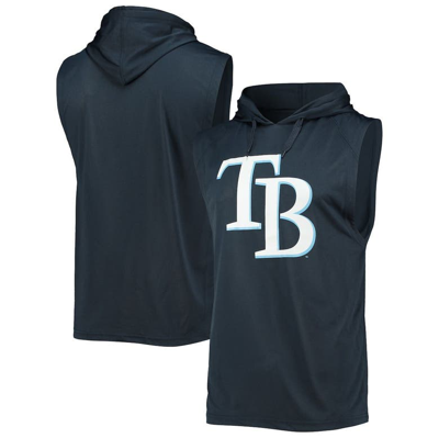 Stitches Navy Tampa Bay Rays Sleeveless Pullover Hoodie