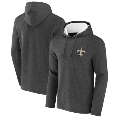 Nfl X Darius Rucker Collection By Fanatics Heathered Charcoal New Orleans Saints Waffle Knit Pullove In Heather Charcoal