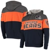 Starter Men's Heathered Gray, Orange Chicago Bears Extreme Fireballer Pullover Hoodie In Heather Gray