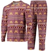Concepts Sport Men's  Maroon Minnesota Golden Gophers Ugly Sweater Long Sleeve T-shirt And Pants Slee In Maroon