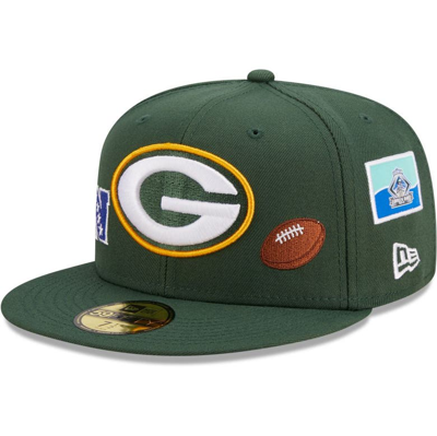 New Era Men's  Green Green Bay Packers Team Local 59fifty Fitted Hat