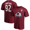 FANATICS FANATICS BRANDED GABRIEL LANDESKOG BURGUNDY COLORADO AVALANCHE AUTHENTIC STACK NAME & NUMBER T-SHIRT