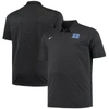 NIKE NIKE HEATHERED BLACK DUKE BLUE DEVILS BIG & TALL PERFORMANCE POLO