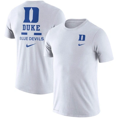 Nike Men's White Duke Blue Devils Dna Logo Performance T-shirt