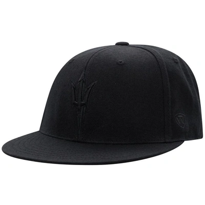 TOP OF THE WORLD TOP OF THE WORLD ARIZONA STATE SUN DEVILS BLACK ON BLACK FITTED HAT