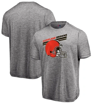 MAJESTIC MAJESTIC HEATHERED GRAY CLEVELAND BROWNS SHOWTIME PRO GRADE T-SHIRT
