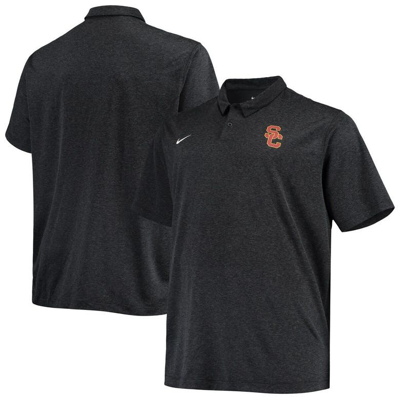 Nike Men's  Heathered Black Usc Trojans Big And Tall Performance Polo Shirt