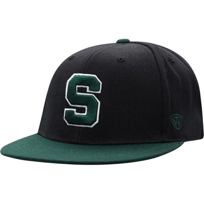 TOP OF THE WORLD TOP OF THE WORLD BLACK/GREEN MICHIGAN STATE SPARTANS TEAM COLOR TWO-TONE FITTED HAT
