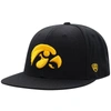 TOP OF THE WORLD TOP OF THE WORLD BLACK IOWA HAWKEYES TEAM COLOR FITTED HAT