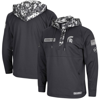 Colosseum Charcoal Michigan State Spartans Oht Military Appreciation Digi Camo Quarter-zip Hoodie In Charcoal