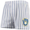 Concepts Sport Men's  White Milwaukee Brewers Vigor Boxer Shorts In White