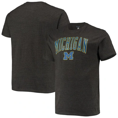 Champion Men's  Heathered Charcoal Notre Dame Fighting Irish Big And Tall Arch Over Wordmark T-shirt In Heather Charcoal