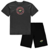 Concepts Sport Men's  Black, Heathered Charcoal Minnesota Wild Big And Tall T-shirt And Shorts Sleep In Black