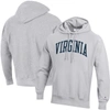 CHAMPION CHAMPION HEATHERED GRAY VIRGINIA CAVALIERS TEAM ARCH REVERSE WEAVE PULLOVER HOODIE