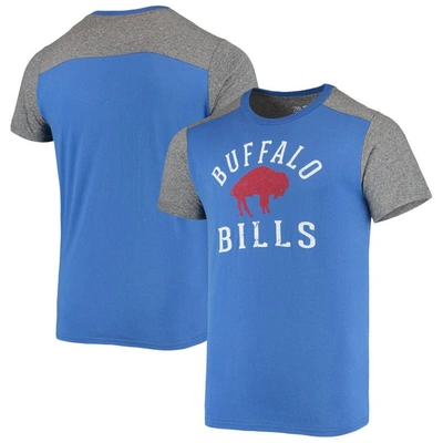 Majestic Men's Royal, Heathered Grey Buffalo Bills Gridiron Classics Field Goal Slub T-shirt In Royal/heathered Grey